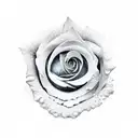 single line rose tattoo design idea