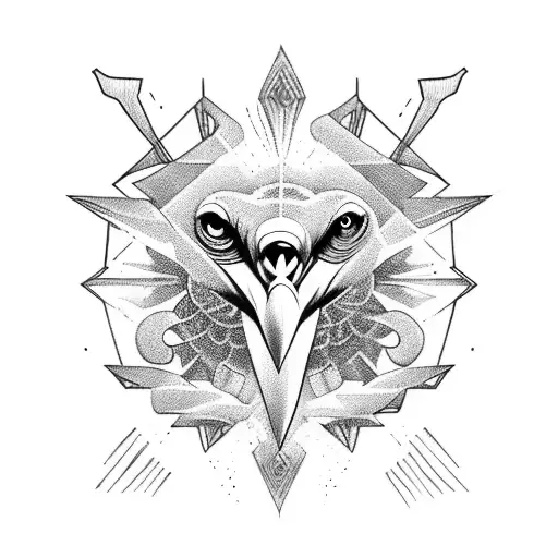 vulture and spirits tattoo design idea