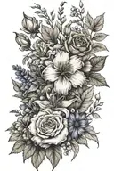 bouquet july and august birth month flowers with no leaves tattoo design idea