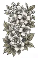 bouquet july and august birth month flowers with no leaves tattoo design idea