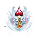 health elixir, dark fantasy, red elixir tattoo design idea