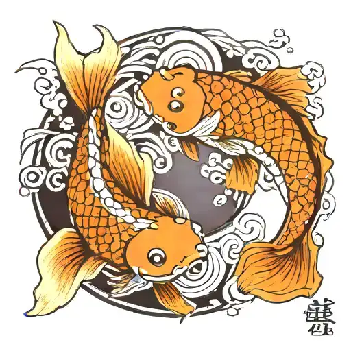 koi fish yin yang tattoo design idea