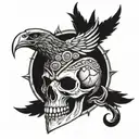Crow skull viking tattoo design idea