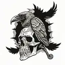 Crow skull viking tattoo design idea