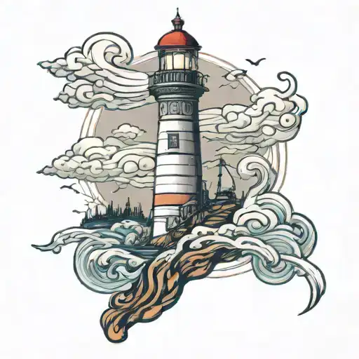 lighthouse standing tall tattoo design idea