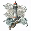 lighthouse standing tall tattoo design idea