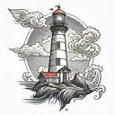 lighthouse standing tall tattoo design idea