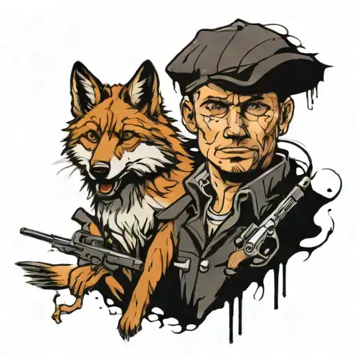 hunting and mechanic  tattoo design idea