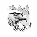 A majestic eagle soaring over a mountain range tattoo design idea
