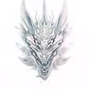 dragon wolf  tattoo design idea