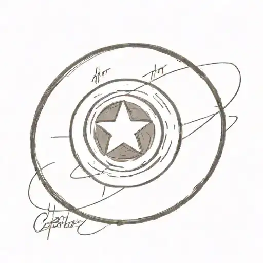 A half broken captain america shield with cursive writing saying "I could do this all day" in the bottom tattoo design idea