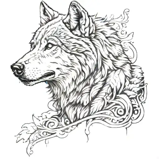 Wolf and Turkishness tattoo design idea