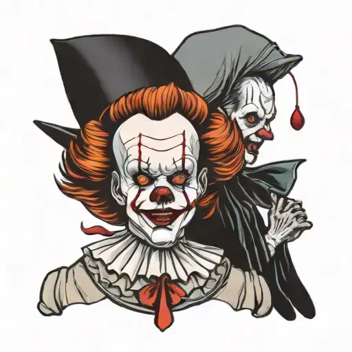 Pennywise and the nun tattoo design idea