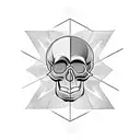 skull of an old lady with a clock on the background at 3:33 time and a fading flag half of cyprus flag and half of leban tattoo design idea