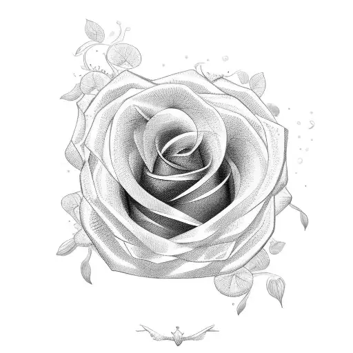 rosa con delle ali di angelo tattoo design idea
