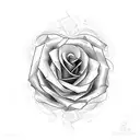 rosa con delle ali di angelo tattoo design idea