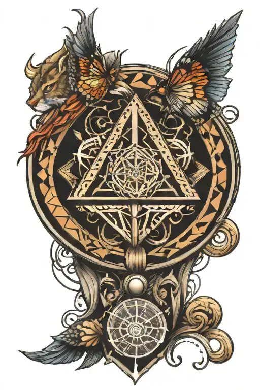 sacred geometry spirit totem tattoo design idea