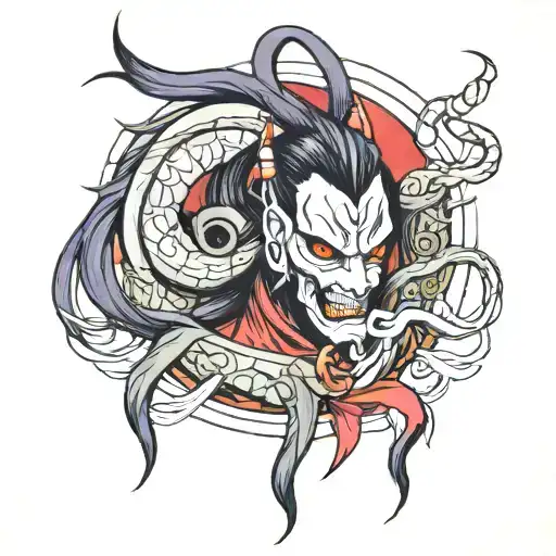 orochimaru curse mark tattoo design idea