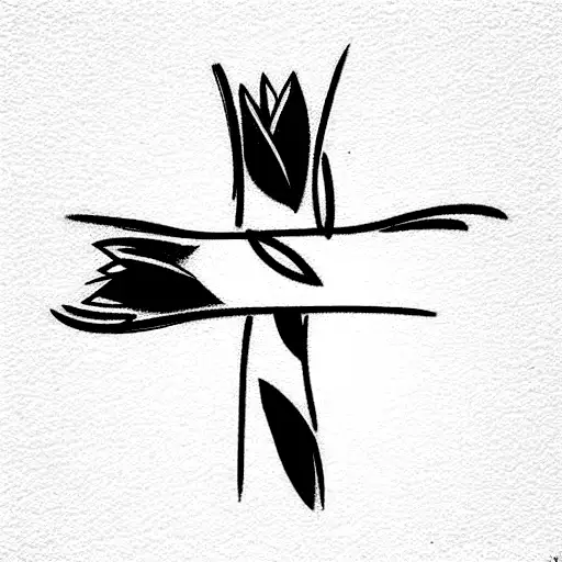 Christian Cross, flowers, 4 siblings, 1999, 2000, 2006, 2013 tattoo design idea