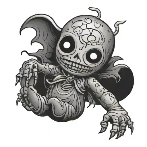 voodoo doll evil and good  tattoo design idea