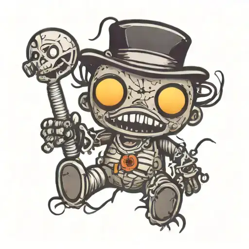 voodoo doll evil and good  tattoo design idea