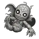 voodoo doll evil and good  tattoo design idea