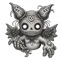 voodoo doll evil and good  tattoo design idea