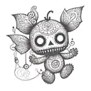 voodoo doll evil and good  tattoo design idea