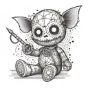 voodoo doll evil and good  tattoo design idea