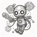 voodoo doll evil and good  tattoo design idea