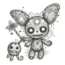voodoo doll evil and good  tattoo design idea