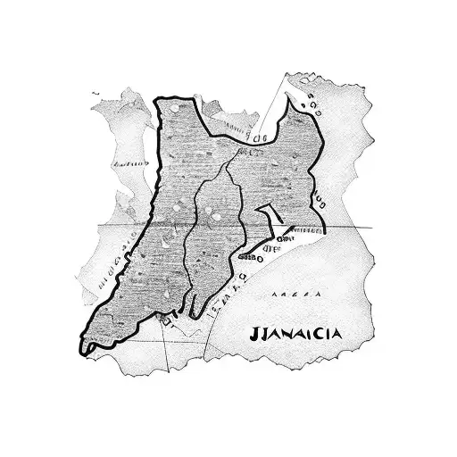 map of jamaica  tattoo design idea