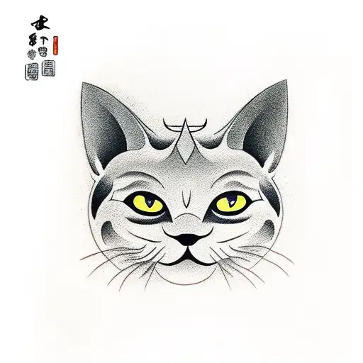 Maneki-neko tattoo design idea