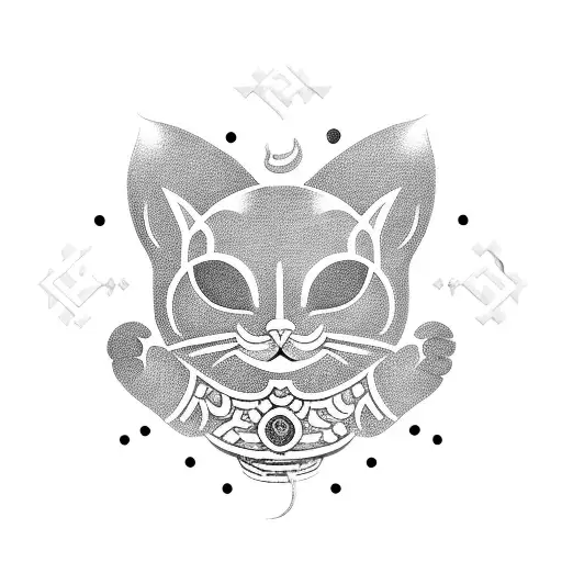 Maneki-neko tattoo design idea