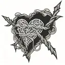 barbed wire heart tattoo design idea