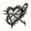 barbed wire heart tattoo design idea