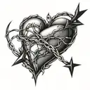 barbed wire heart tattoo design idea