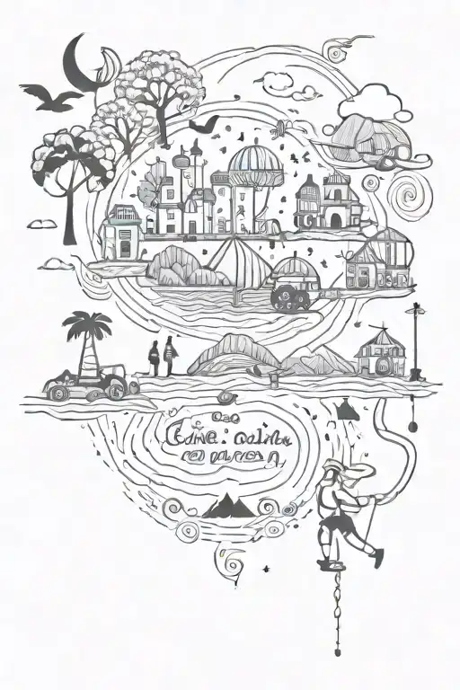 journey of life and living life to the fullest,  it's not about the destination it's about the journey  tattoo design idea