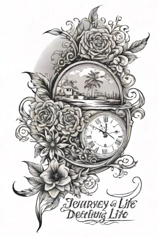 journey of life and living life to the fullest,  it's not about the destination it's about the journey  tattoo design idea
