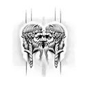 Zeus and Ares fighting tattoo design idea