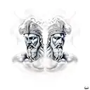 Zeus and Ares fighting tattoo design idea
