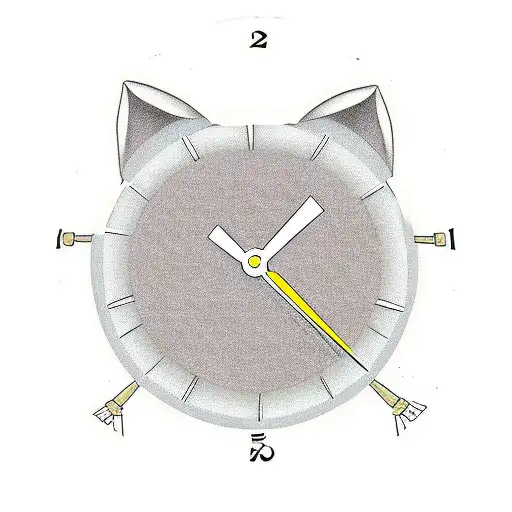 digital alarm clock tattoo design idea