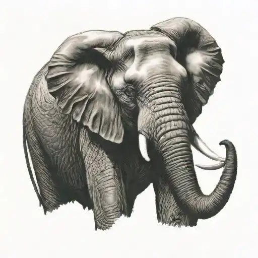 chrome elephant  tattoo design idea