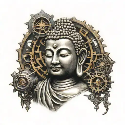 steampunk Buddha tattoo design idea
