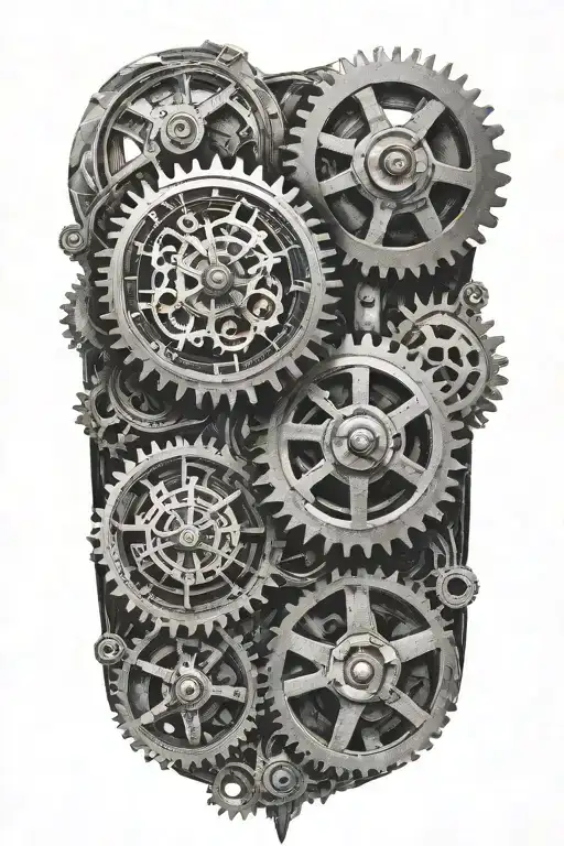 Clock gears forming tattoo design idea
