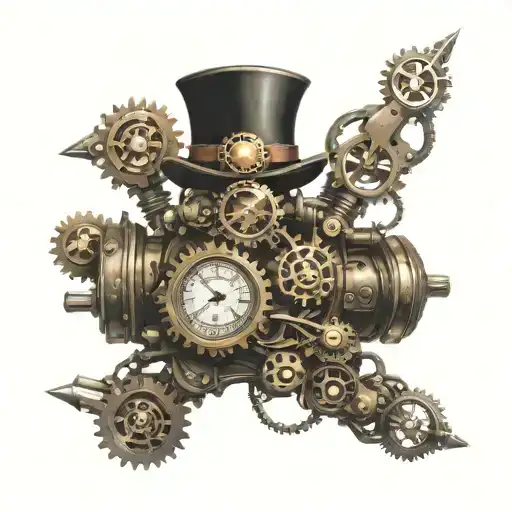 steampunk neurodivergence tattoo design idea