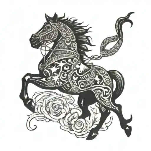 war horse tattoo design idea