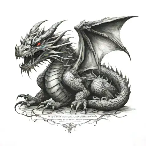 dragon typewriter  tattoo design idea