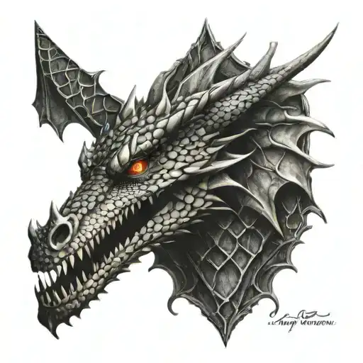 Incorporating dragon scales into a design representing emergency medicine tattoo design idea