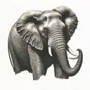 chrome elephant  tattoo design idea